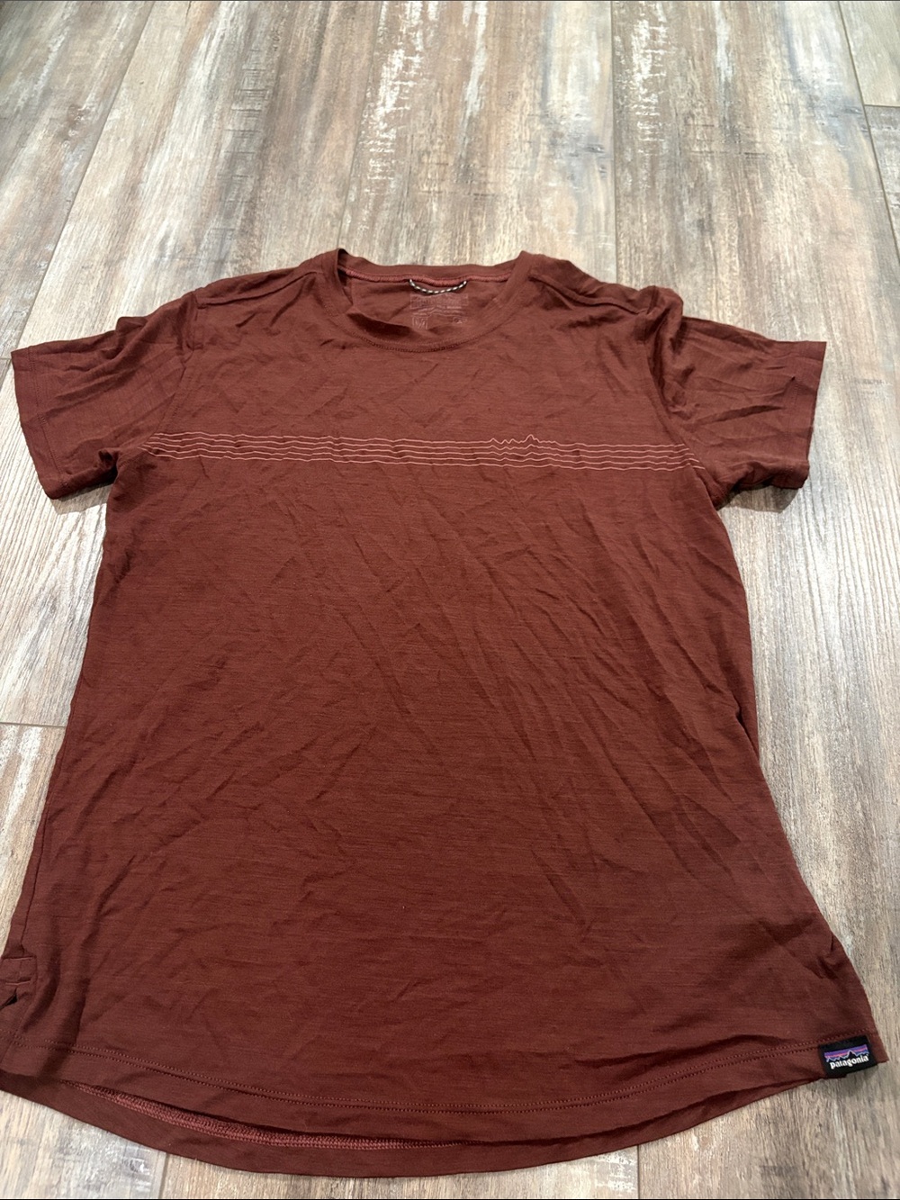 Patagonia Maroon Merino Short Sleeve Top Size Medium